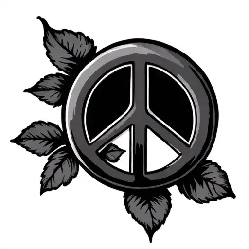 a regular peace simple black tattoo design idea