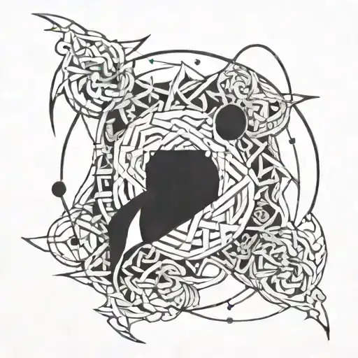 Abstract representation of overcoming inner demons tattoo design idea