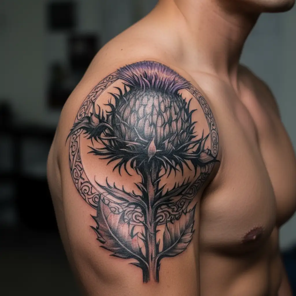 Scottish thistle  tattoo design idea