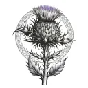 Scottish thistle  tattoo design idea