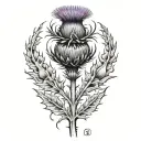 Scottish thistle  tattoo design idea