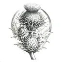 Scottish thistle  tattoo design idea