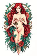 lilith full body and lover out of pandora box tattoo design idea