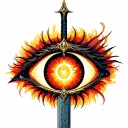 eye of sauron, narsil sword tattoo design idea