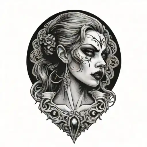 Vampiress tattoo design idea