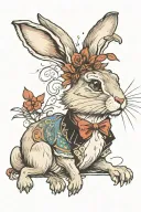 hare from alice in wonderland tattoo design idea