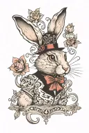 hare from alice in wonderland tattoo design idea