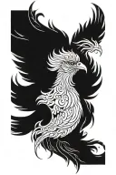 a black phoenix to cover tattoo design idea