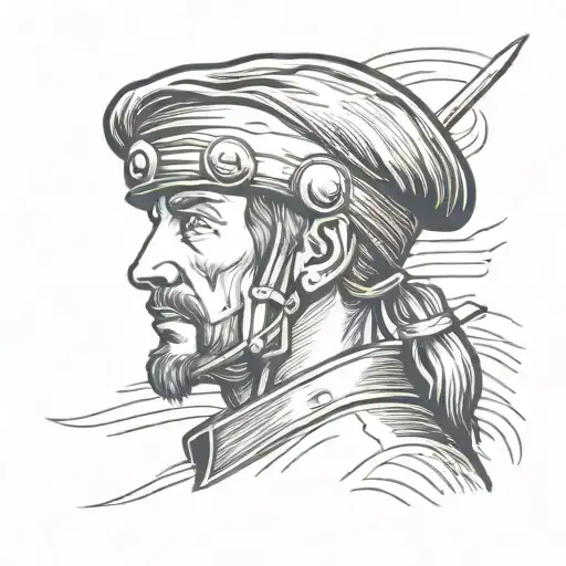 maroon beret and warrior in helmet tattoo design idea