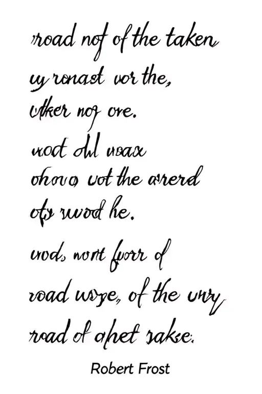 poetry verses of the road not taken by robert frost tattoo design idea