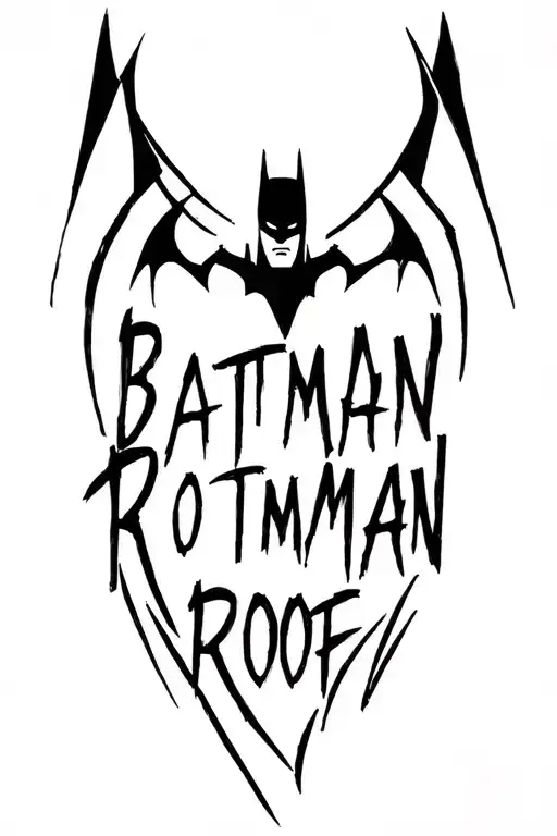 Batman logo saying to the roof batman tattoo design idea