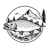Nature mountain trout tattoo design idea