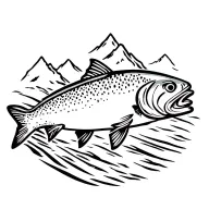 Nature mountain trout tattoo design idea