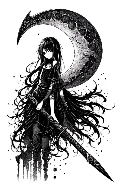 Soul Eater scythe moon anime tattoo design idea