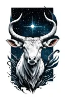 taurus constelation tattoo design idea