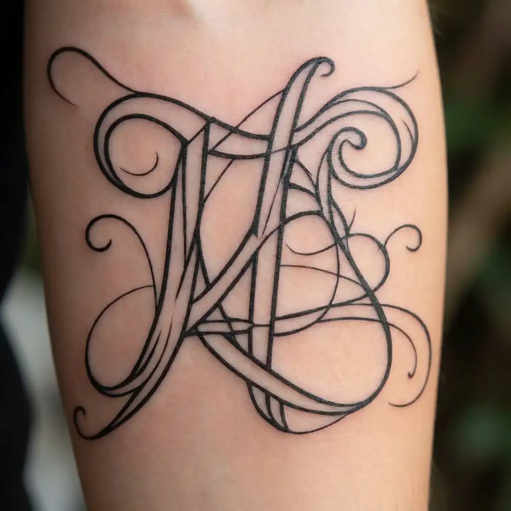 the letter "H" in a BDSM inspired design tattoo design idea