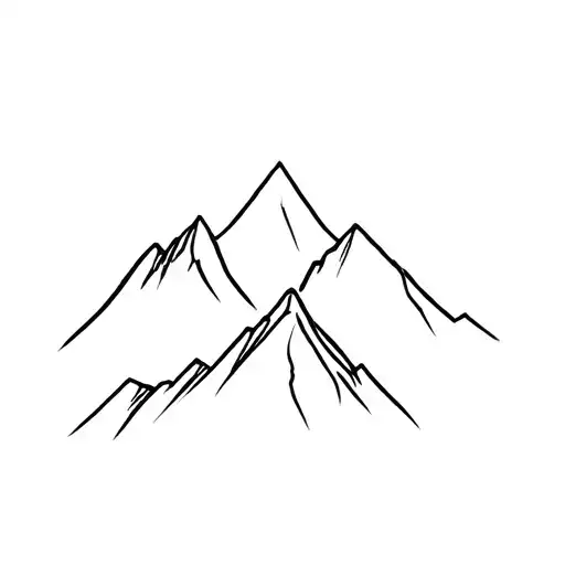 simple mountain range 2 or 3 peaks only with no jaggedness tattoo design idea