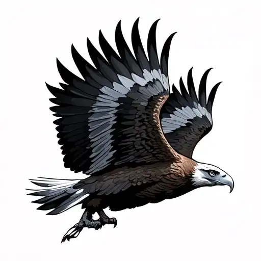 Australian Wedged Tail Eagle soaring tattoo design idea