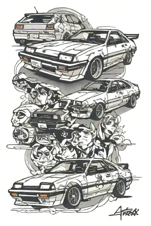 toyota Ae86 tattoo design idea