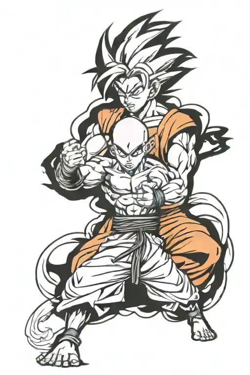 Goku fighting Aang tattoo design idea