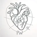 grl pwr written in an anatomical heart tattoo design idea