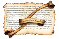 verse corinthians 13 4-8 in a scroll wrapped tattoo design idea