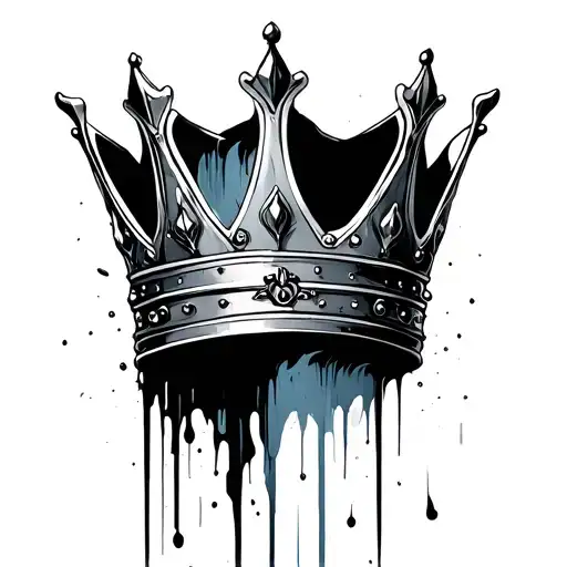 broken crown tattoo design idea