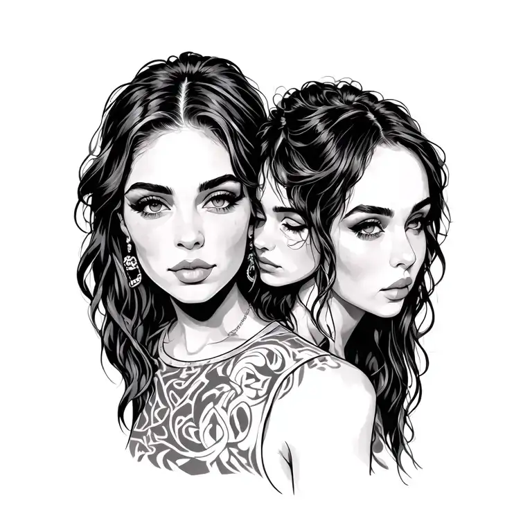 friendship, female, ravers, stoners, campers tattoo design idea