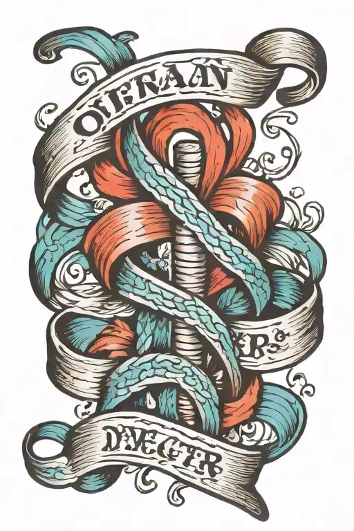ovarian cancer NET cancer ribbon tattoo design idea