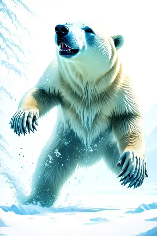 underwater polar bear lunging tattoo design idea