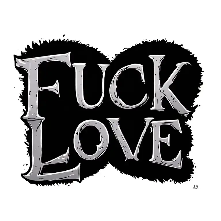 Fuck Love tattoo design idea