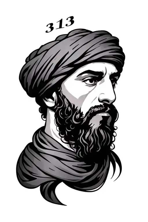 "313" Islam shia religious imam Hussein tattoo design idea