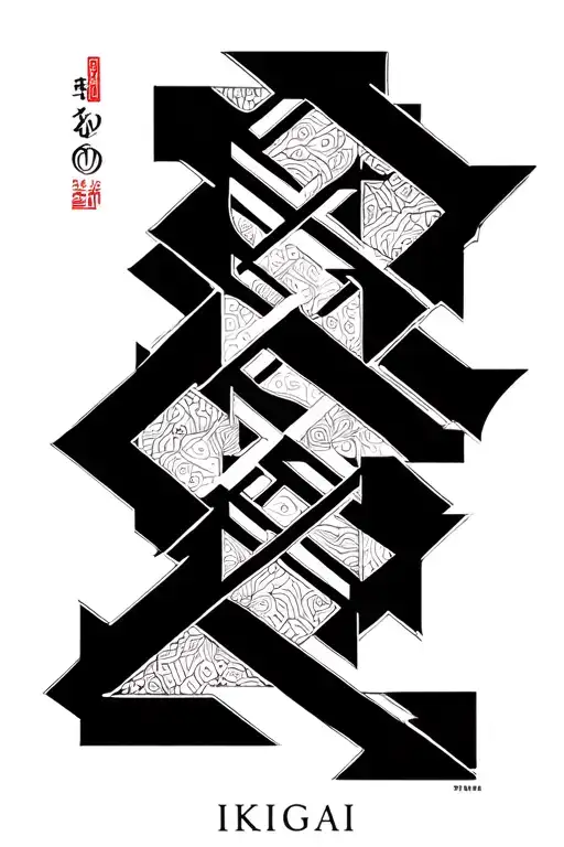 "Ikigai" geometric pattern inspired tattoo featuring tattoo design idea