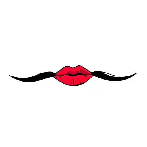 lips, kiss mark tattoo design idea