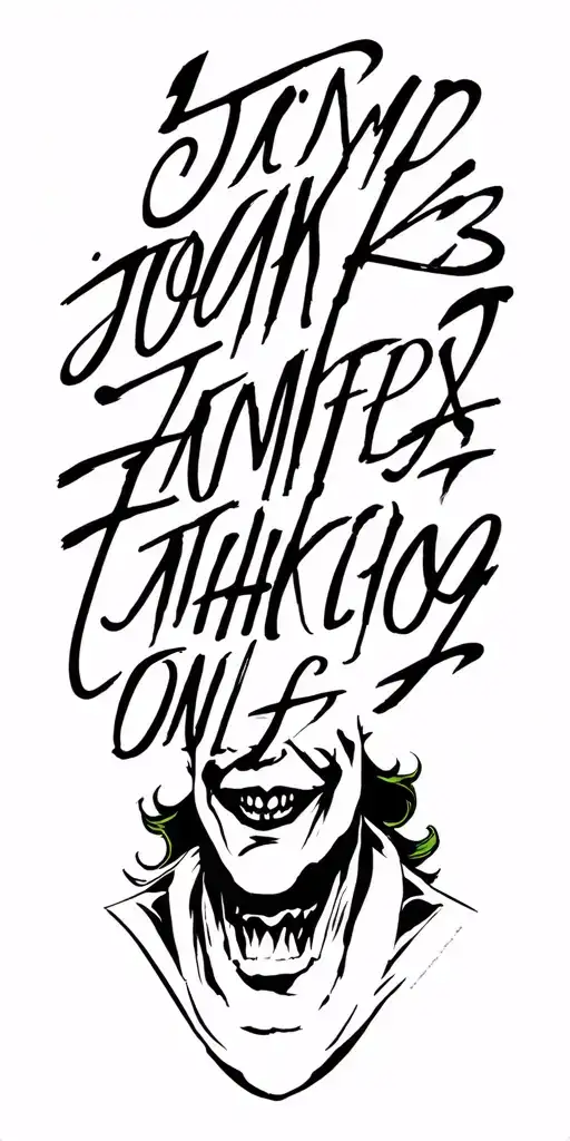 joker quotes written tattoo design idea