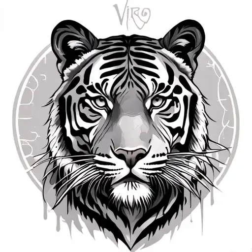 VIRGO, TIGER, ARAWAK tattoo design idea