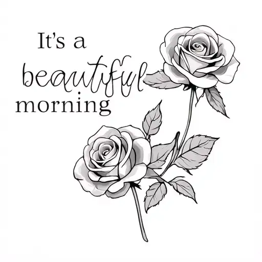 "It's a beautiful morning" "It's a beautiful morning" three roses tattoo design idea