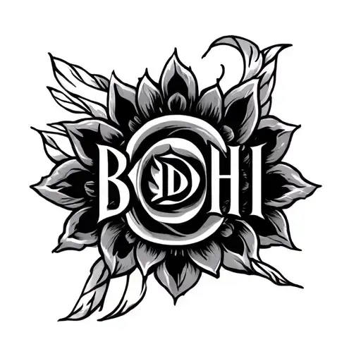 bodhi name written tattoo design idea