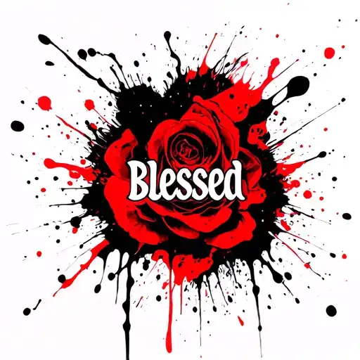 777 blessed written tattoo design idea
