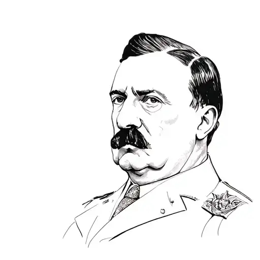 hitler silhouette formed tattoo design idea
