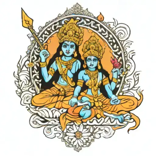 Kali and Saraswati tattoo design idea