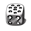 dice with question marks tattoo design idea