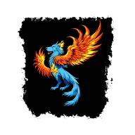 Phoenix fighting wolf tattoo design idea