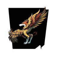 Phoenix fighting wolf tattoo design idea