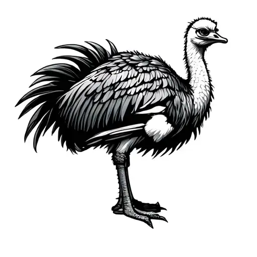 ostrich as gandalf tattoo design idea