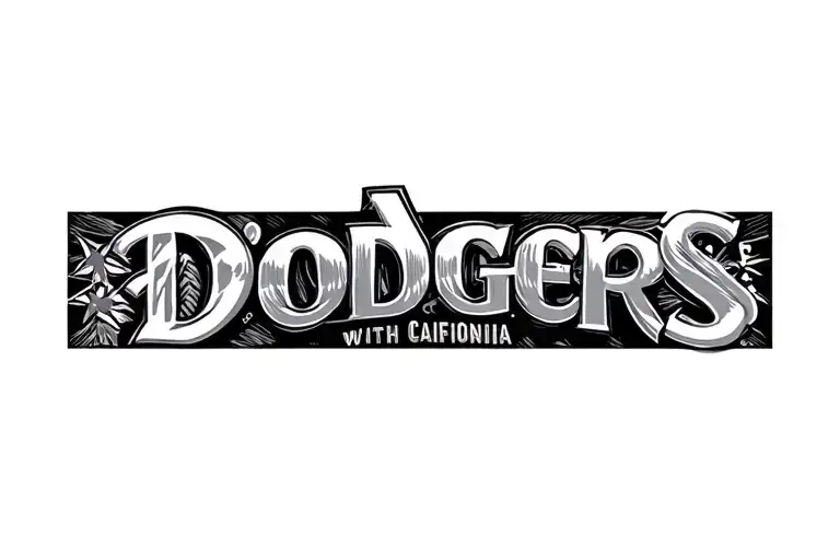 dodgers with california scene tattoo design idea