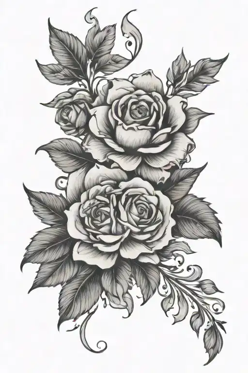 edgy floral design tattoo design idea