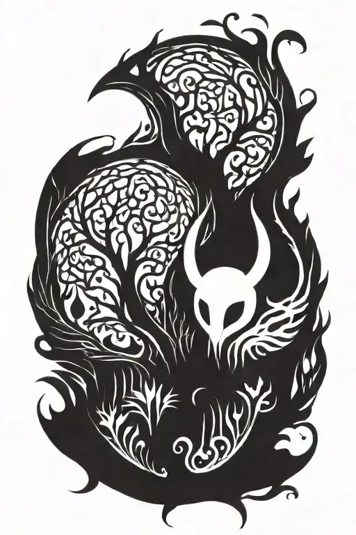 hollow knight dark forest tattoo design idea