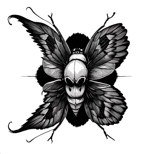 deaths head moth intricate wing design tattoo design idea