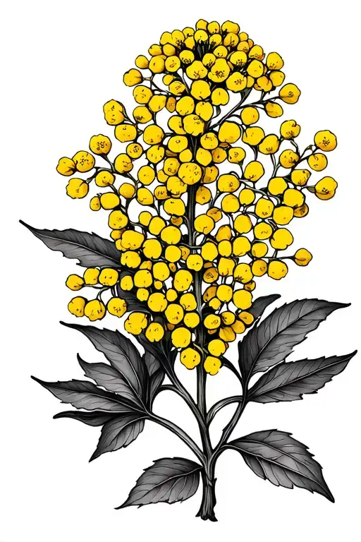 simple fine line golden wattle growing tattoo design idea